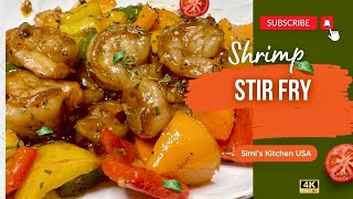 Shrimp Stir Fry With Mix Bell Pepper I Easy 15 Minutes Dinner Shrimp & Mix Vegetables Stir Fry