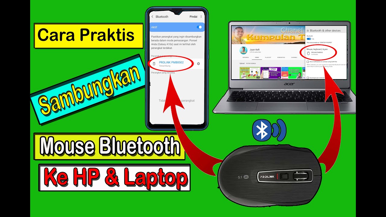 Cara Mudah  Menghubungkan Mouse Bluetooth Ke HP dan Laptop | Juan Kefi