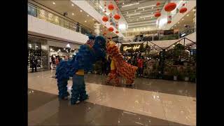 Dragon and lion dance. Chinese new year 2023 at SM Masinag, Manila, Philippines