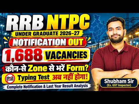 RRB NTPC Undergraduate (12th level) 2026 notification – RBE video by Shubham Sir