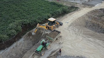 Drone camera revolving around RBL bricks kiln, Jcb & Tractor Video Filmed On a Drone Camera.