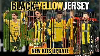 Black Yellow Jersey Update With Player Name | Update Jersey Home Away | New Kits | eFootball 2024