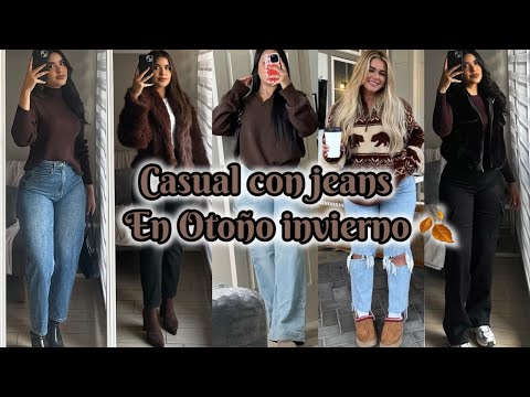 LOOKS DE OTOÑO-INVIERNO CON JEANS 🤎✨ IDEAS DE OUTFITS CASUALES Y CÓMODOS PARA LUCIR ESTA TEMPORADA