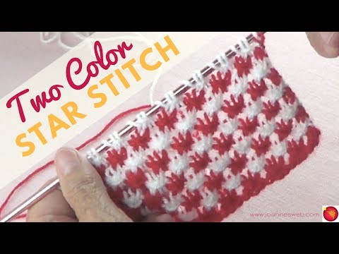 Two Color Knitted Star Stitch