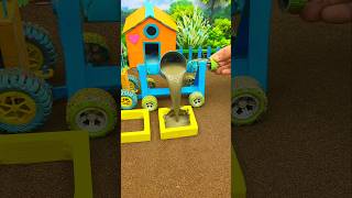 😱 Real Working Mini Tractor Making Cement Pillar | Amazing DIY Construction Machine 🚜#shorts