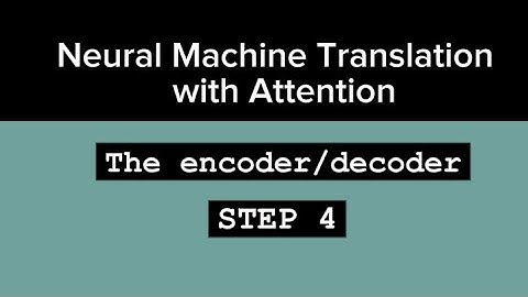 The encoder/decoder - Neural Machine Translation with Attention
