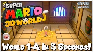 Super Mario 3D World (Wii U) - World 1-A: Time Attack (5 Seconds)