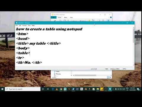How to create a simple html table using notepad
