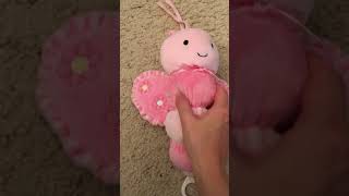 Carters Just One Year Plush Pink Butterfly Crinkle Wings Musical Pull Lullaby Toy