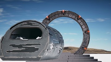 Unreal Engine 4.27 Stargate and Puddle Jumper Path Trace Render #stargate #unrealengine