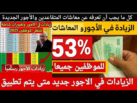 الزيادة في الأجور والمعاشات للموظفين 2026 رفع الحد الأدنى للأجور وتخفيض الضريبة بنسبة 53