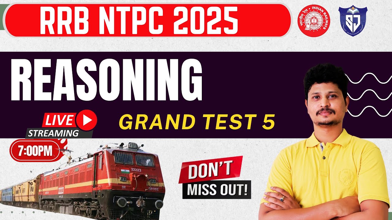 📚 Railway NTPC Grand Test 5 – REASONING Paper Explanation | Complete Solutions & Concepts 🚆