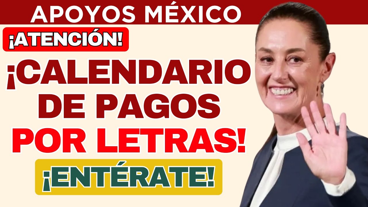 Calendario Pensión Bienestar 2026: Letras por día 📅 - YouTube