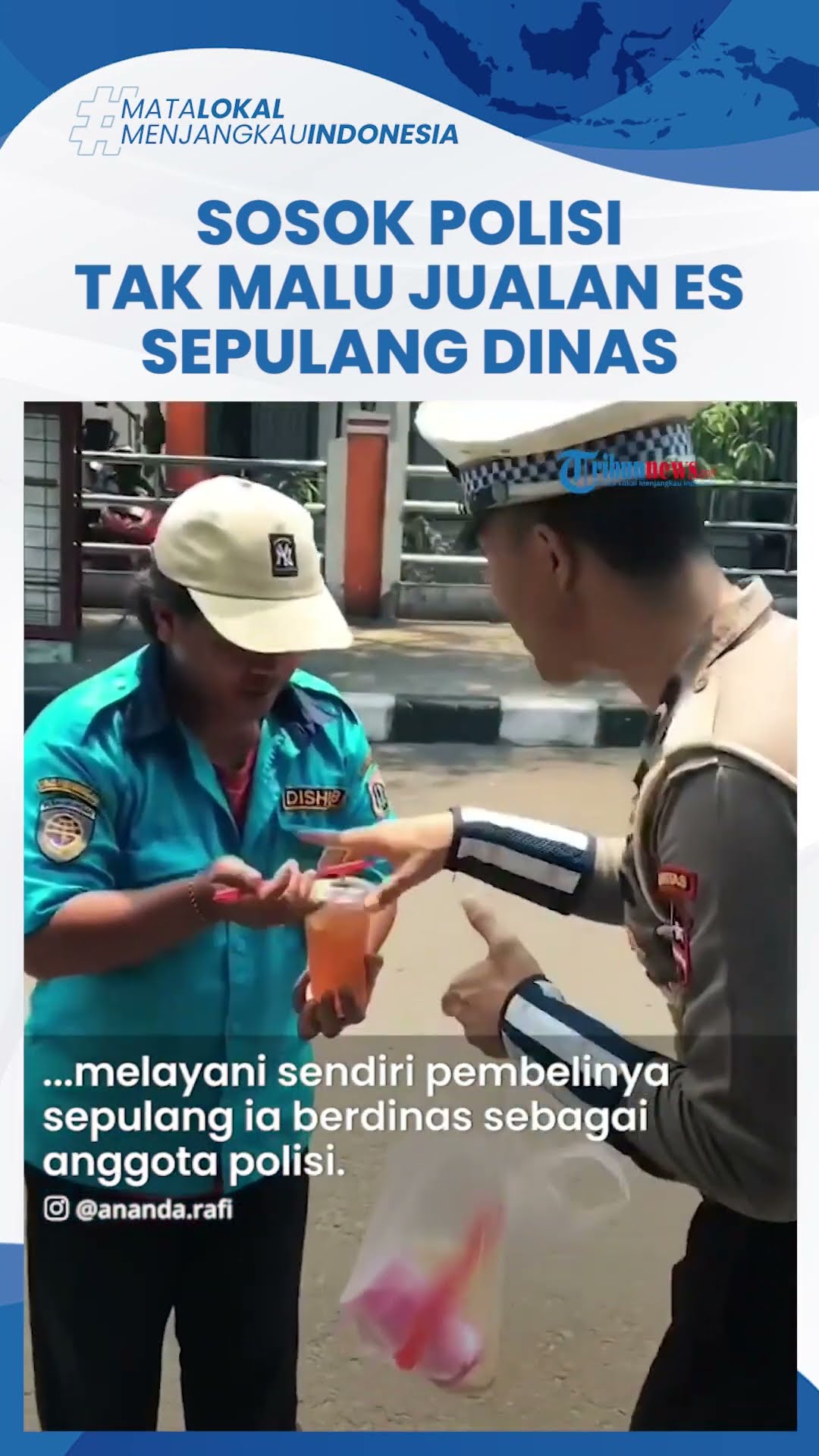 Sosok Bripda Rafi, Polisi Viral Tak Malu Jualan Es Harga Rp 5 Ribu di Pinggir Jalan Sepulang Dinas