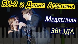 БИ-2 и Диана Арбенина - Медленная звезда (на пианино Synthesia)