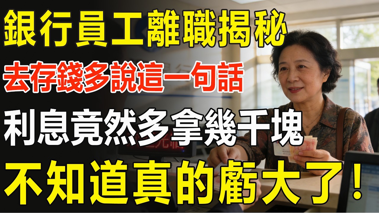 你還在傻傻存定期？銀行前櫃員爆料：只要「這樣問」，利息多到你不敢信！#銀行存款#理財#儲蓄技巧#高利率#存款攻略#白名單#銀行內幕#理財知識#財富自由#銀行利率#金融知識