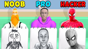 NOOB vs PRO vs HACKER - Drawing Strangers