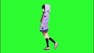 green screen anime perempuan jalan