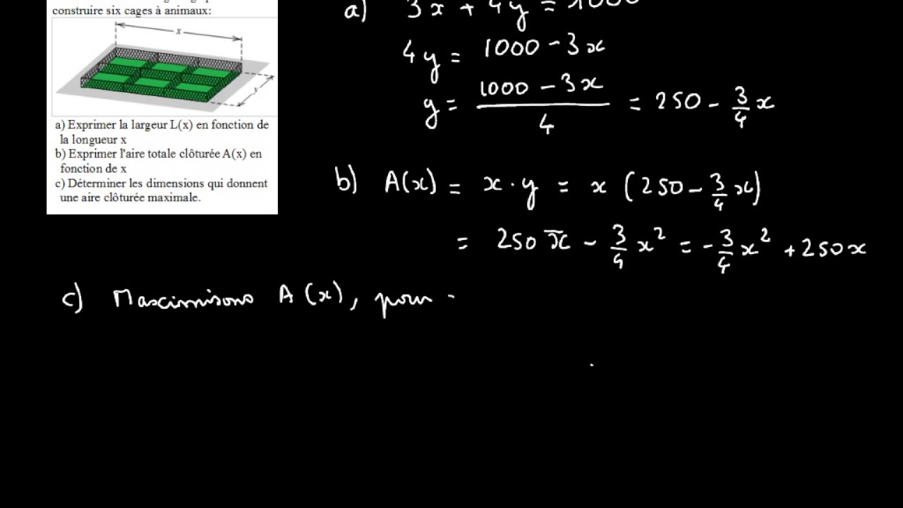 z4M 3 3 optimisation quadratique exercice 10 YouTube