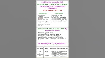 ssc stenographer 2025 notification #shorts #ssc_stenographer #ssc_stenographer_notification_2025