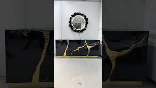 Stunning! Black Gold Bubble Sphere LED Backlit Art Round Mirror #furniture #shorts #mirror.