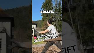 🚨 Warum greift er ins Stahlseil?!#shorts#forstwirtschaft#motorsäge#arbeitssicherheit#baumfällung