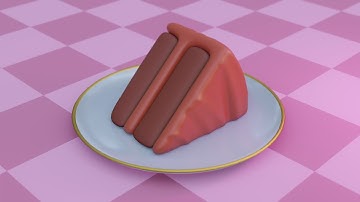 Chocolate cake 3d illustration Blender Modeling Timelapse | How to make Chocolate cake 3d model