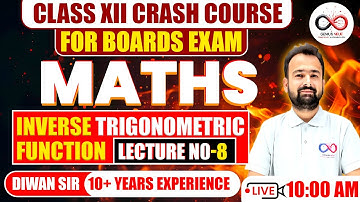 Class 12 Maths Crash Course | Lecture no-8  inverse trigonometric function | Diwan Sir | Genius Neue