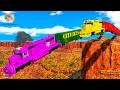 Train vs Steep Slope #4 - Cars vs Trains and rails - BeamNG.Drive