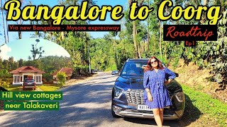 Bangalore to Coorg Road Trip|Camp Nishani Budget Homestay|Mysore expressway|Golden Temple|Karaj vlog