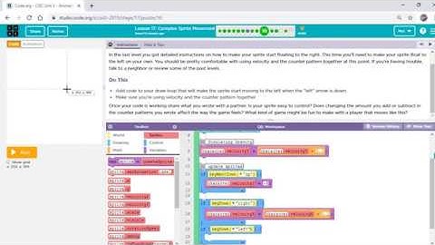 Lesson 17: Complex Sprite Movement