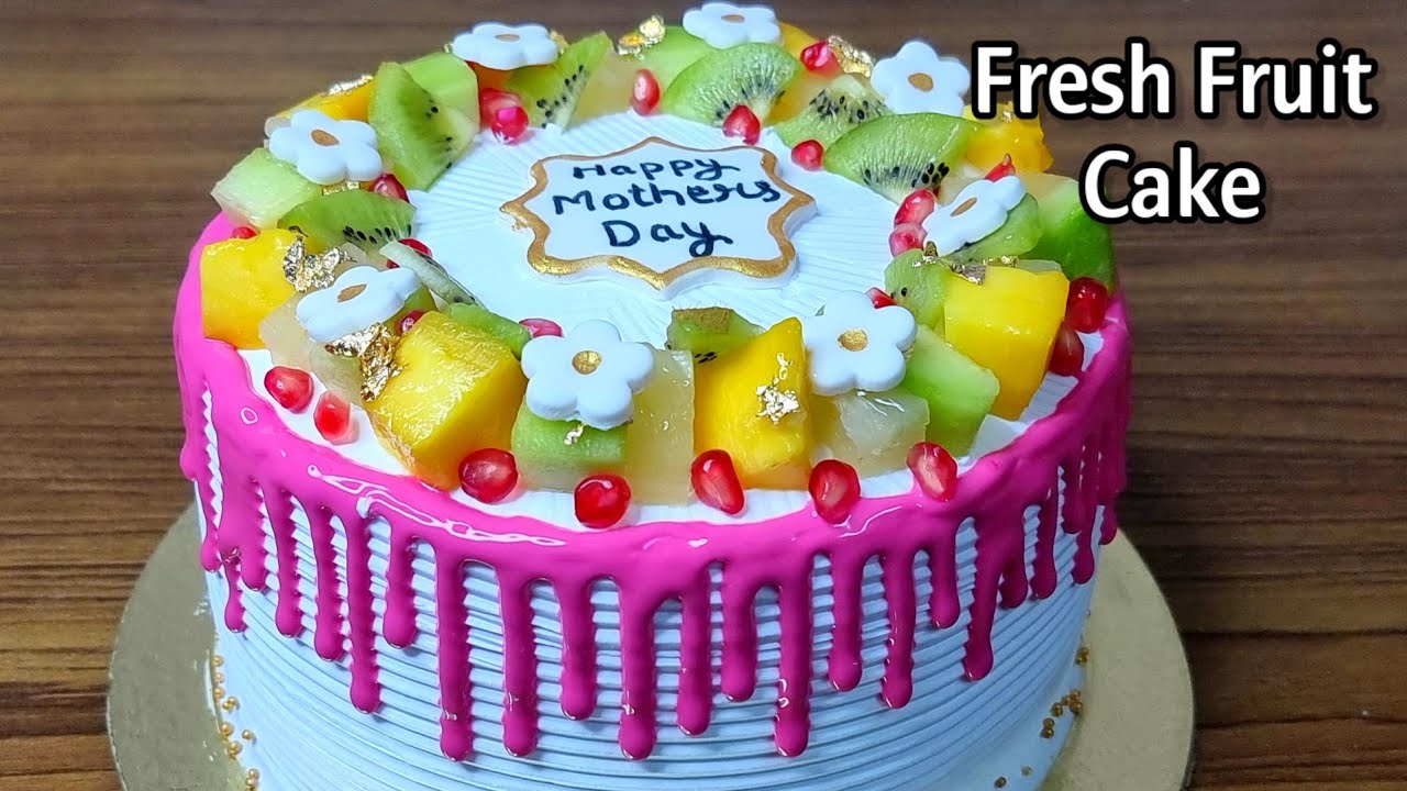 Fresh Fruit Cream Cake Professional Bakery Style Fresh Fruit Cake Eggless Fruit Cake Recipe