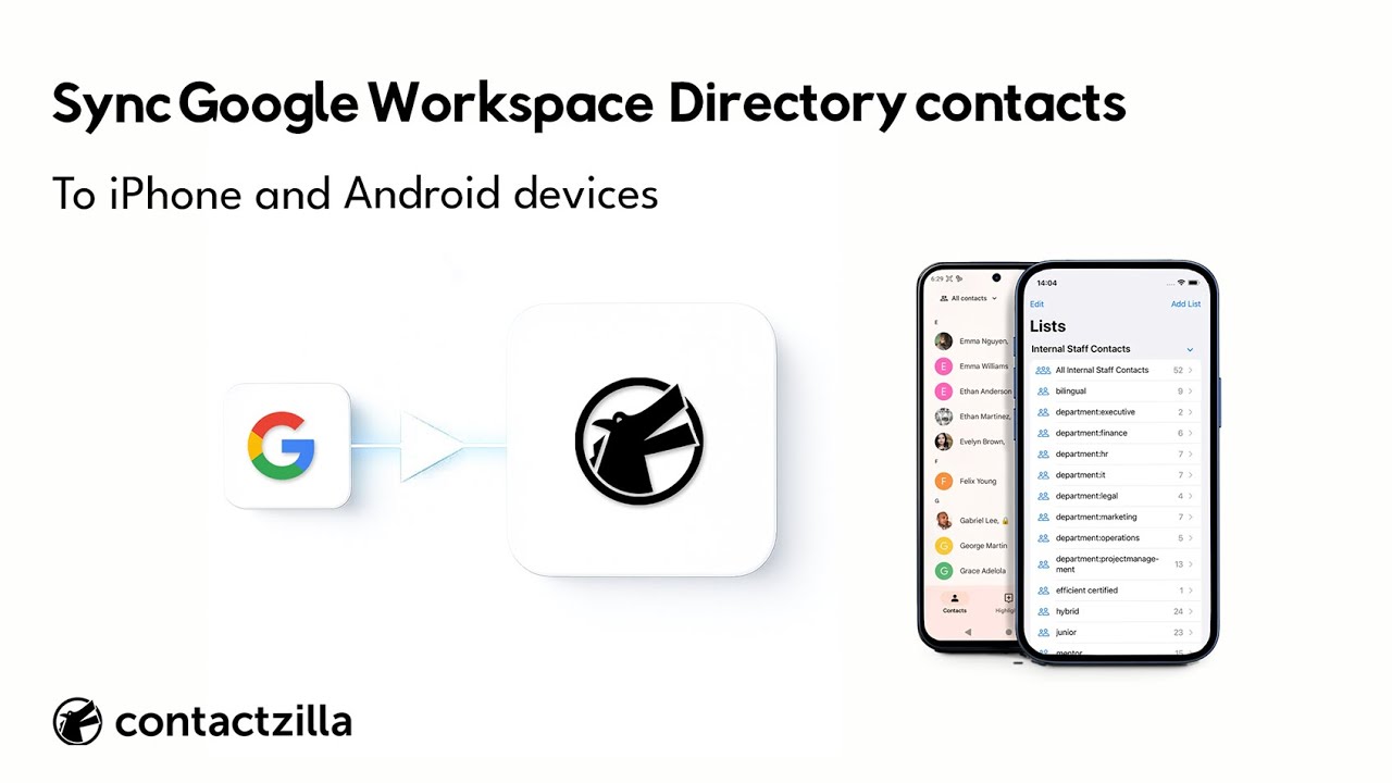 Sync Google Workspace Directory to iPhone & Android