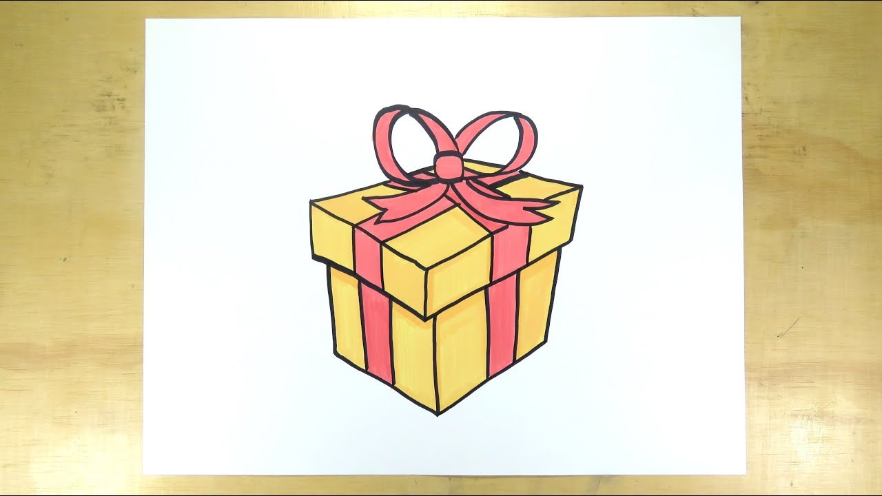 comedia gritar filósofo Dibuja una caja de regalo - Draw a gift box - YouTube