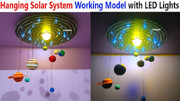 hanging solar system working model with led lights - diy - innovative and creative | craftpiller
