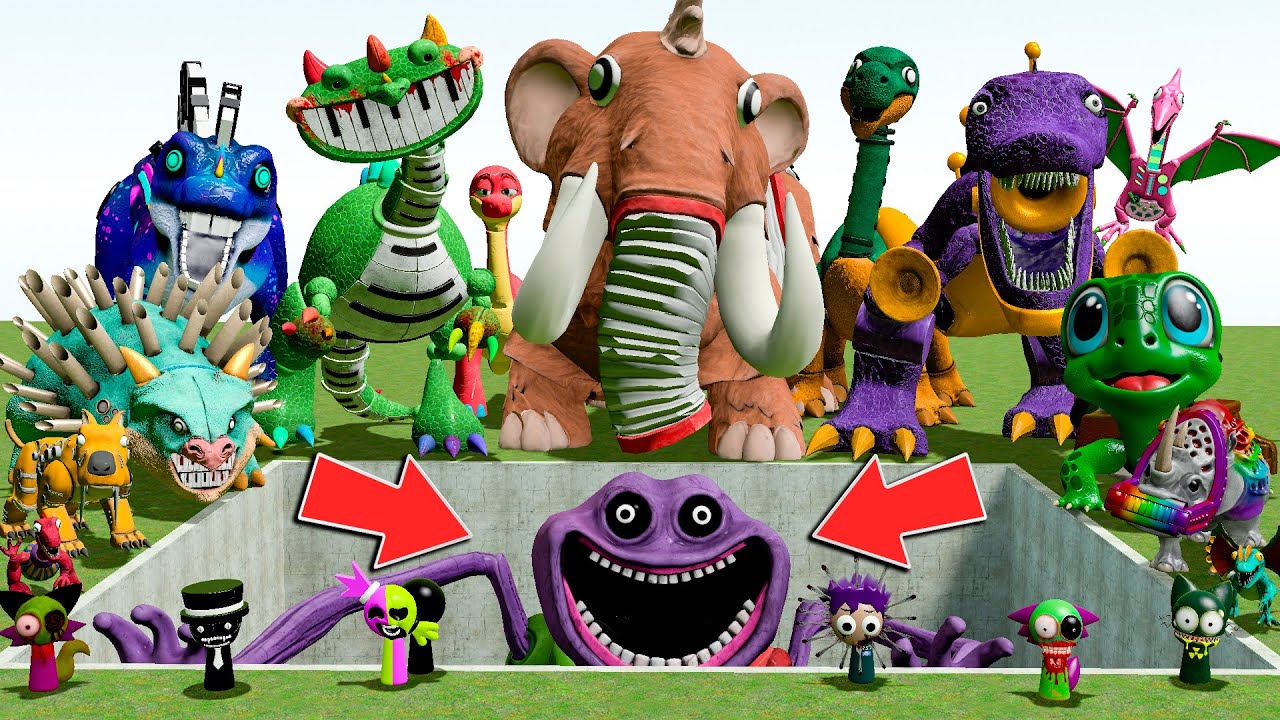 GIANT PIT VS NEW DINO TOY PIANOSAURUS FAMILY POPPY PLAYTIME 5 SPARTAN KICKING in Garry's Mod!