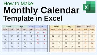 How to Make a Monthly Calendar Template in Excel