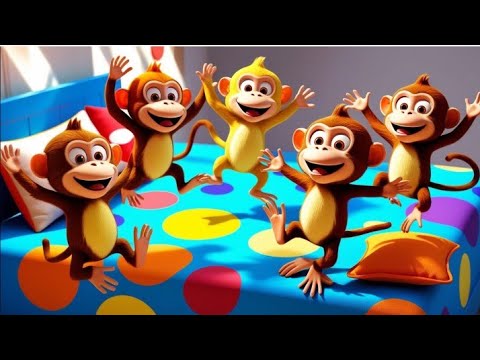 Five Little Monkeys Jumping on the Bed | Nursery Rhymes & Kids Songs ...