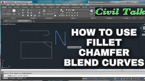 Fillet, Chamfer, Multiple Fillet, Multiple Chamfer  & Blend Curve Command in Autocad | Civil Talk