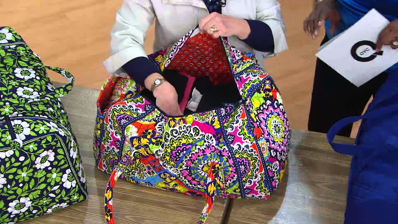 Vera Bradley Microfiber Large Double Handle Duffel with Jayne Brown