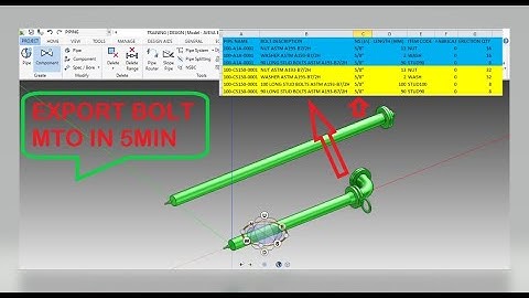 [E3D 2.1] HOW TO EXPORT BOLT MTO TO EXCEL FILE