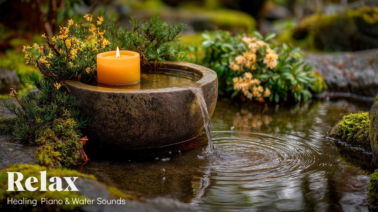 Healing Music with Flowing Water in Japanese Garden 🌿 Deep Sleep, Stress Relief & Calm Mind