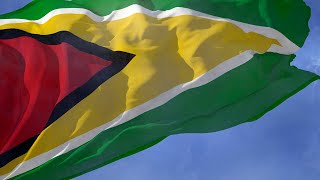 Guyana: National Anthem and Waving Flag