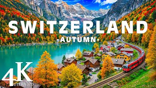 Autumn Switzerland 4K 🍁 Lake Geneva Shores, Matterhorn Peaks & Bern Streets in Autumn Glow