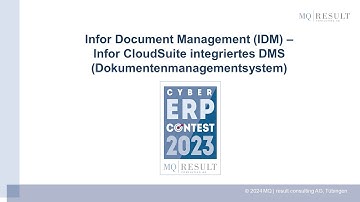 Infor Document Management (IDM) - Infor CloudSuite integriertes DMS (Dokumentenmanagementsystem).