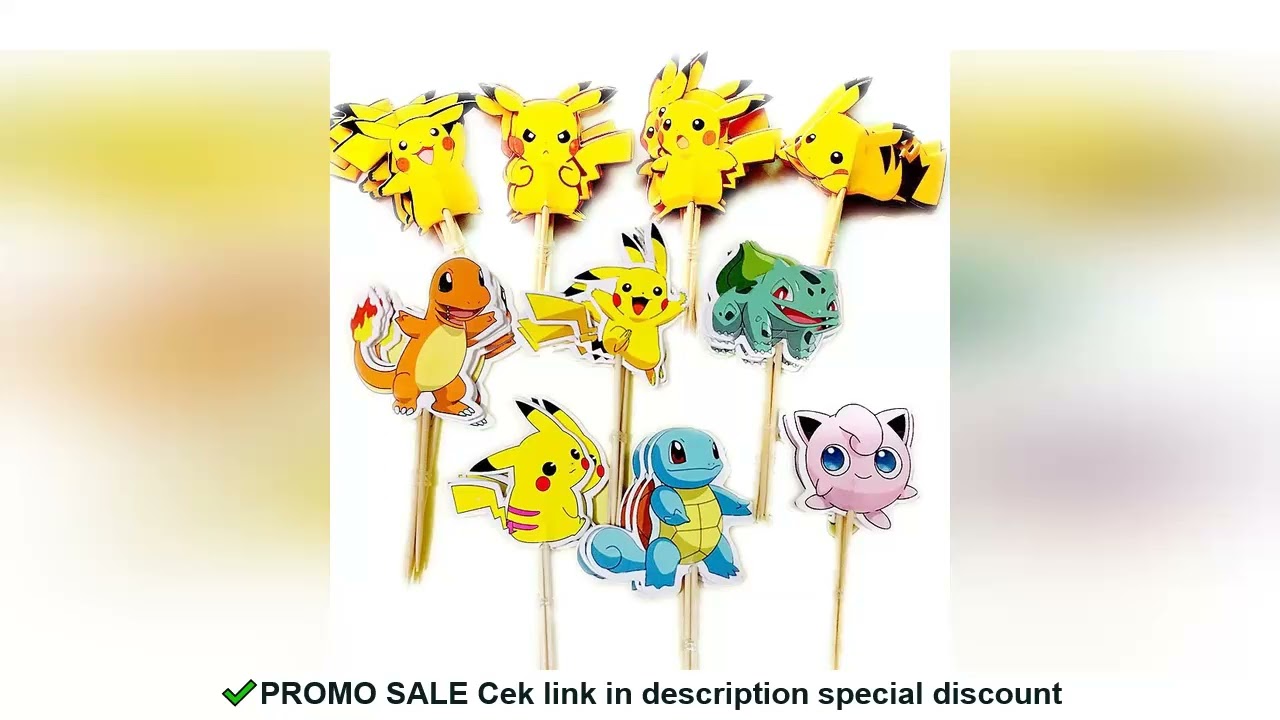 A Set Pokemon Cake Topper Kawaii Anime Figure Pikachu Charizard Cake Insert Children's Happy Birthda
