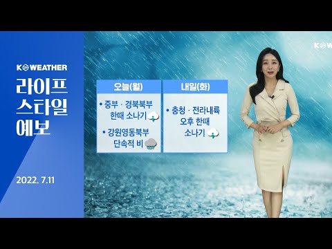 [날씨] 7월11일_내일(화) 다시 무더위…충청·전라 소나기