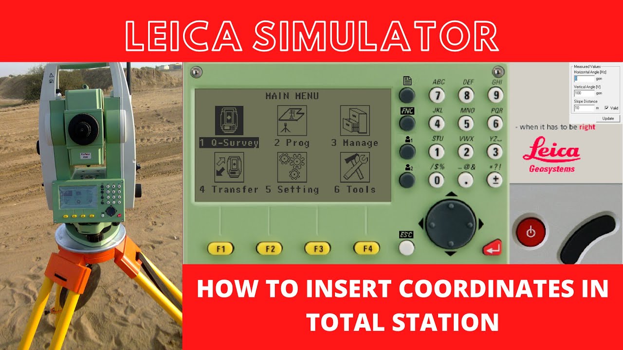 How to insert coordinates in leica total station. - YouTube
