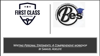 Workshop on writing a personal statement or statement of purpose for graduate school applications