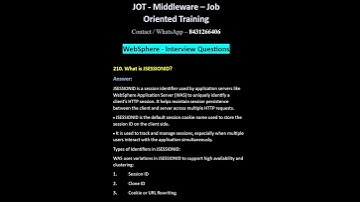 WebSphere IQ - 210. What is JSESSIONID in WebSphere?